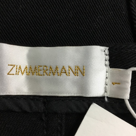 NWT Zimmermann Zip-Detailed Paneled Black Denim Skirt Gold Zipper Size 6 $395 - Picture 8 of 9